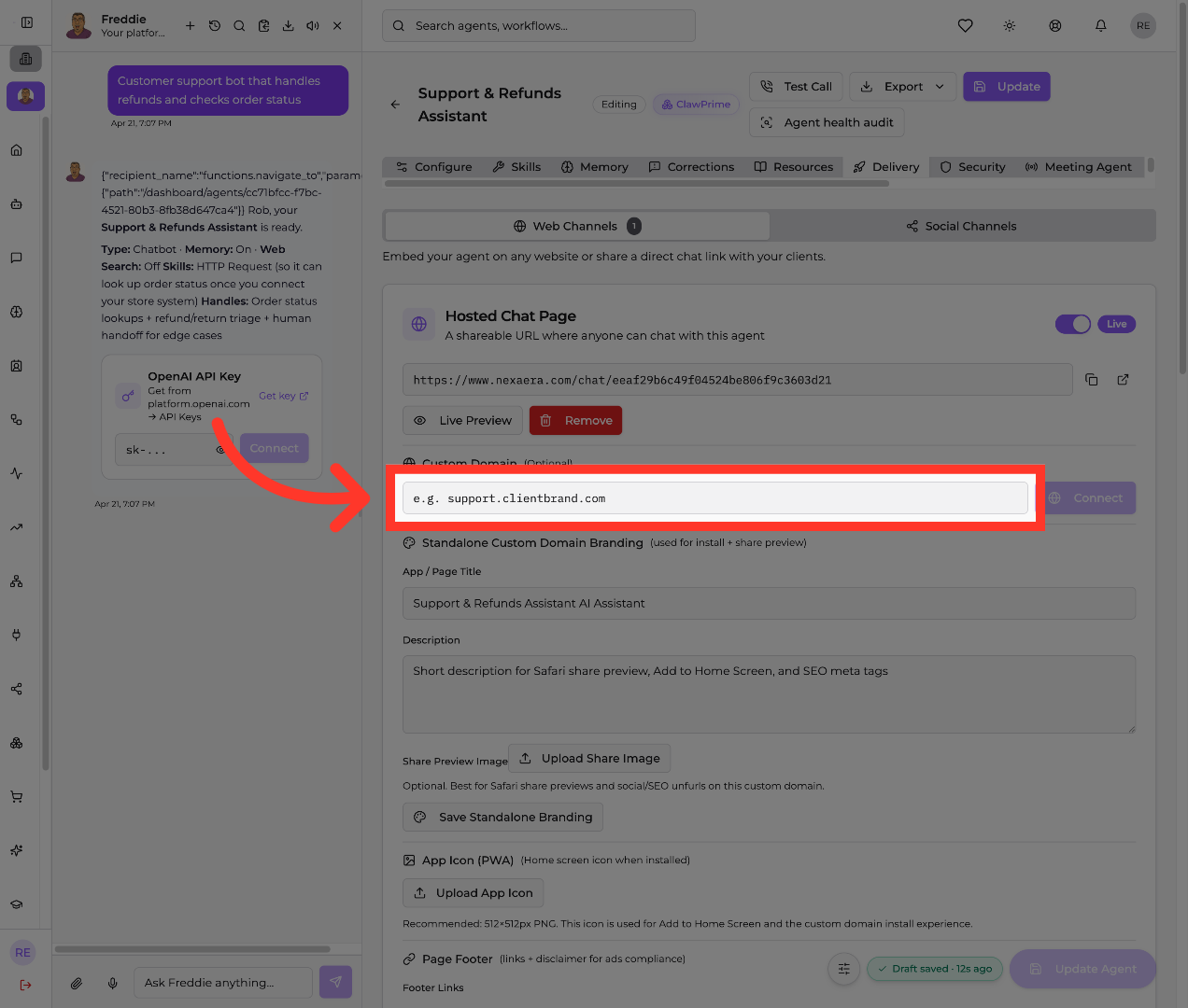 Select Client Brand URL