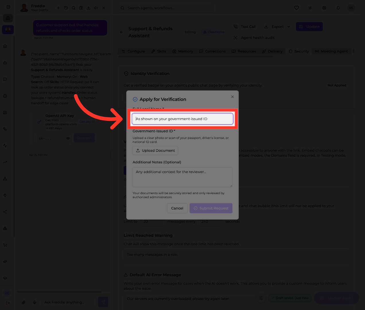 Select ID Verification Option