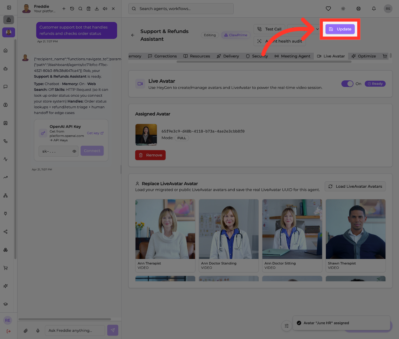 Apply Avatar Updates