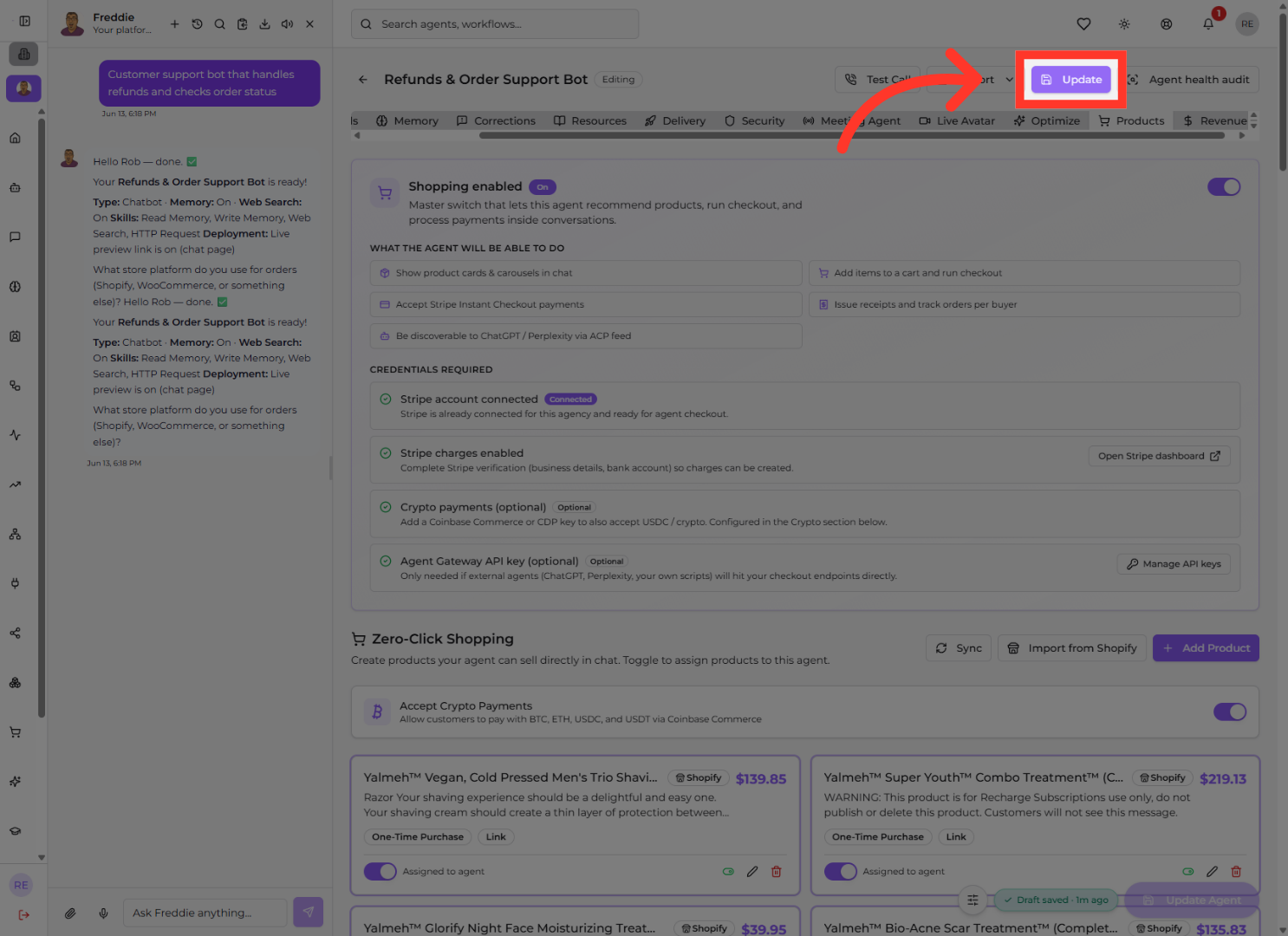 Update Product Configuration