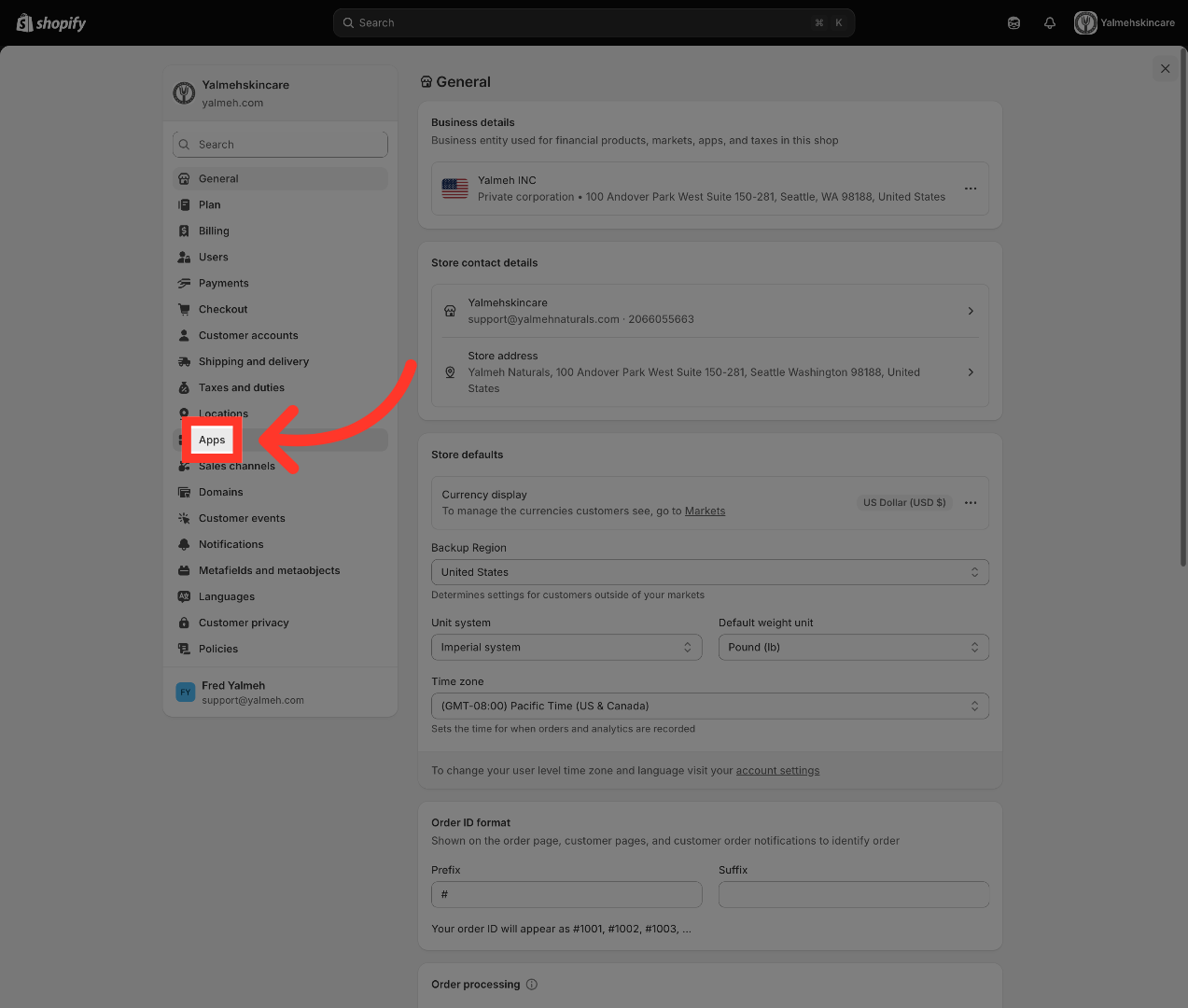 Access Apps Section