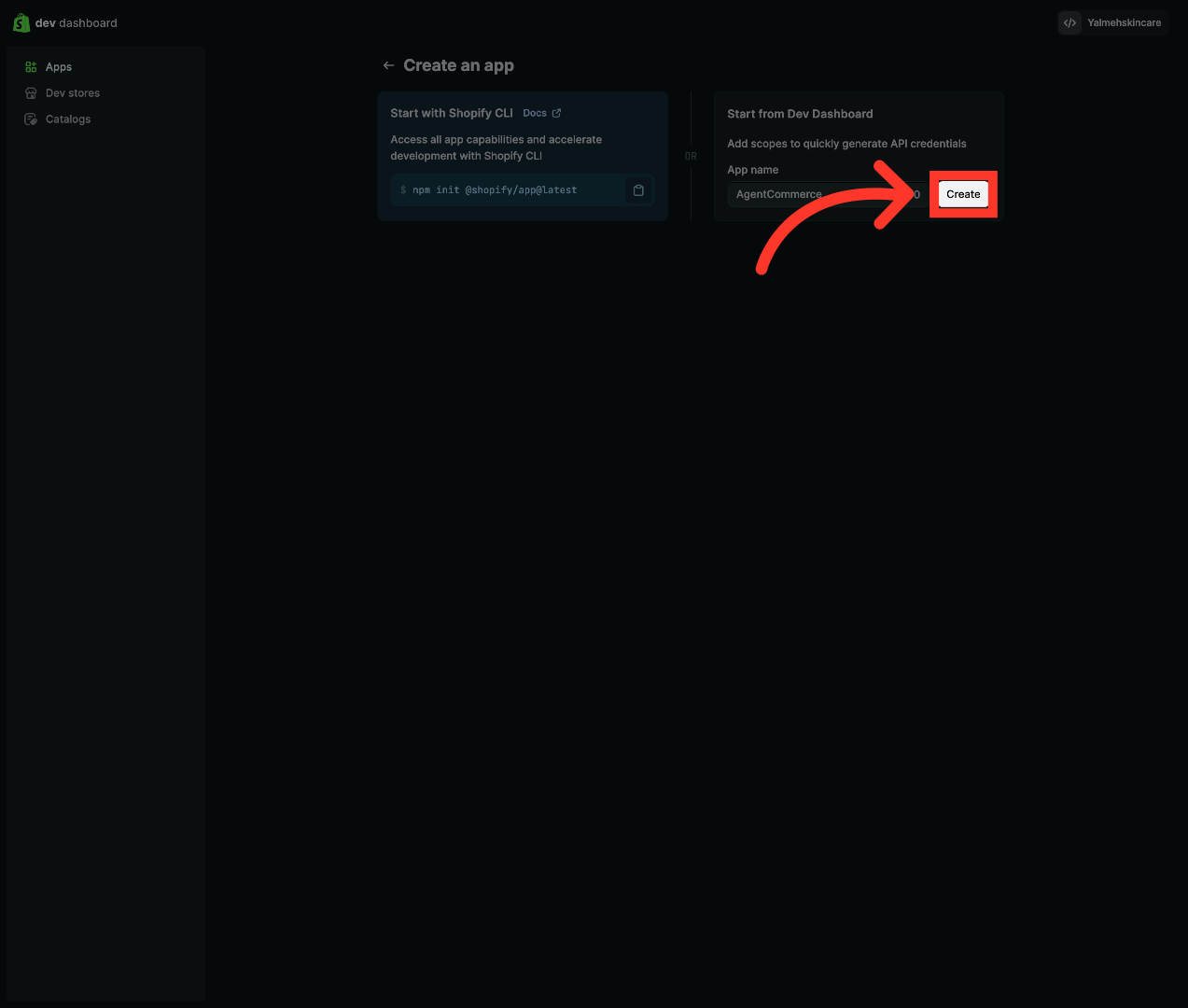 Confirm App Creation