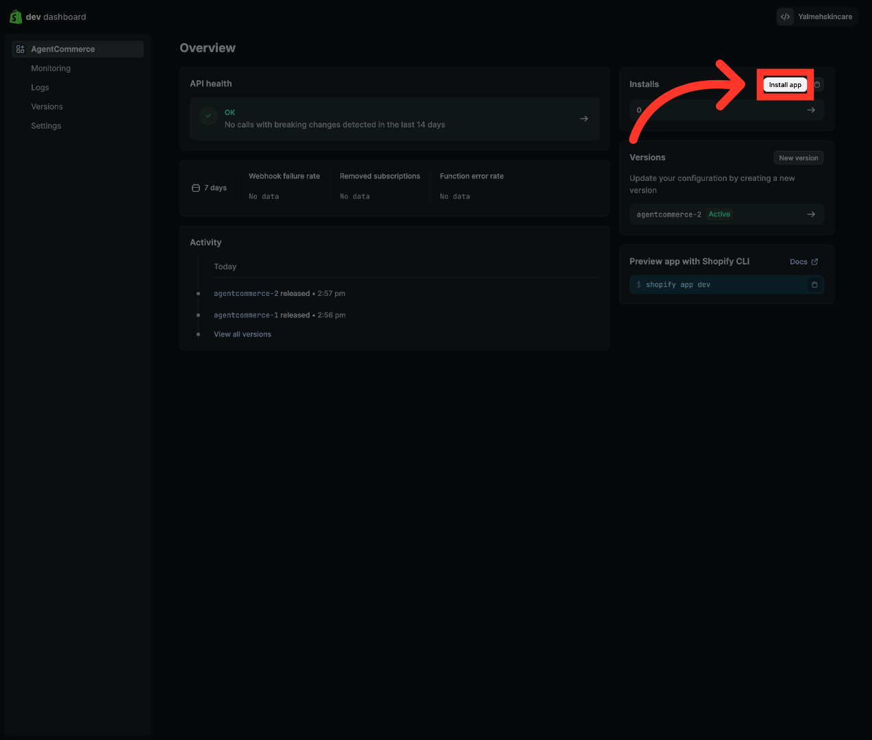 Install Shopify App
