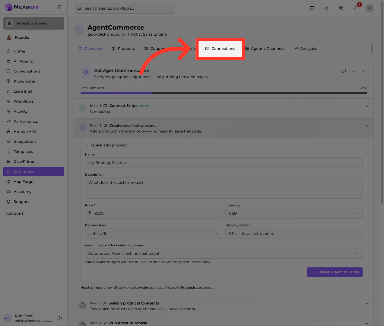 Open Connections Page