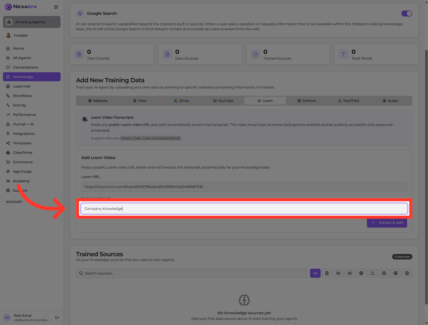 Name Knowledge Entry