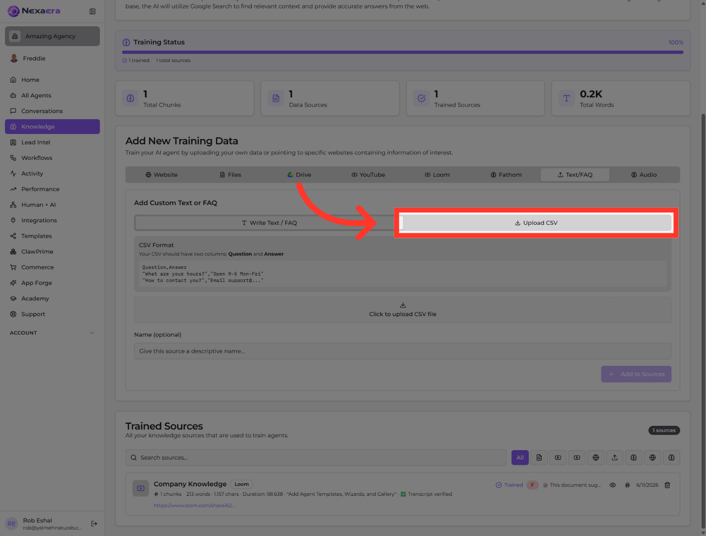 Initiate CSV Upload