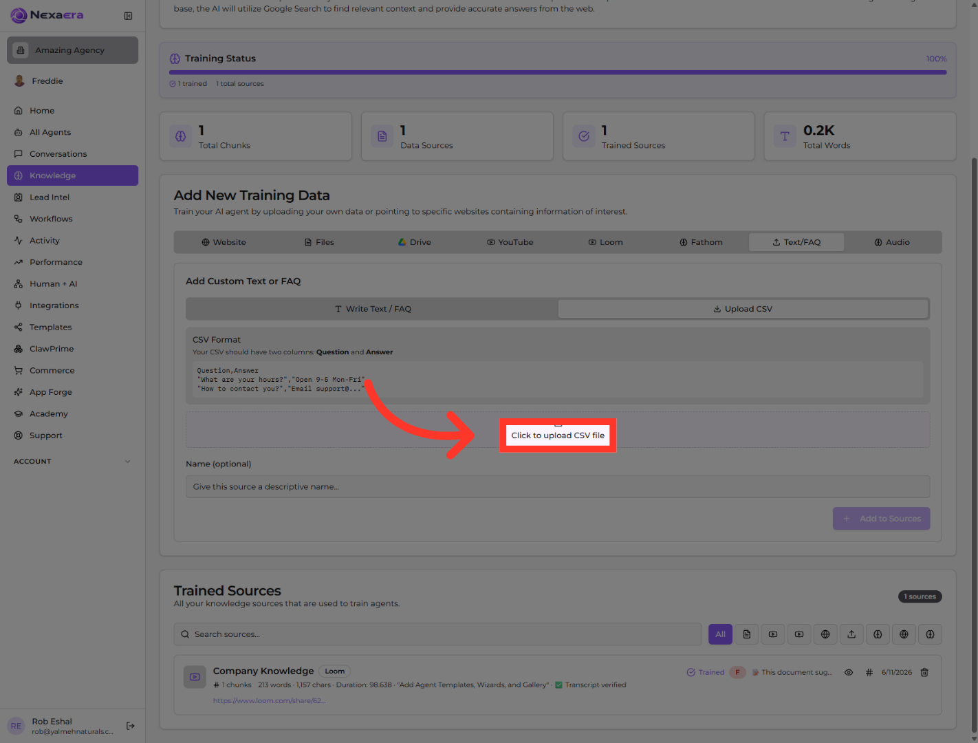 Select CSV File Upload