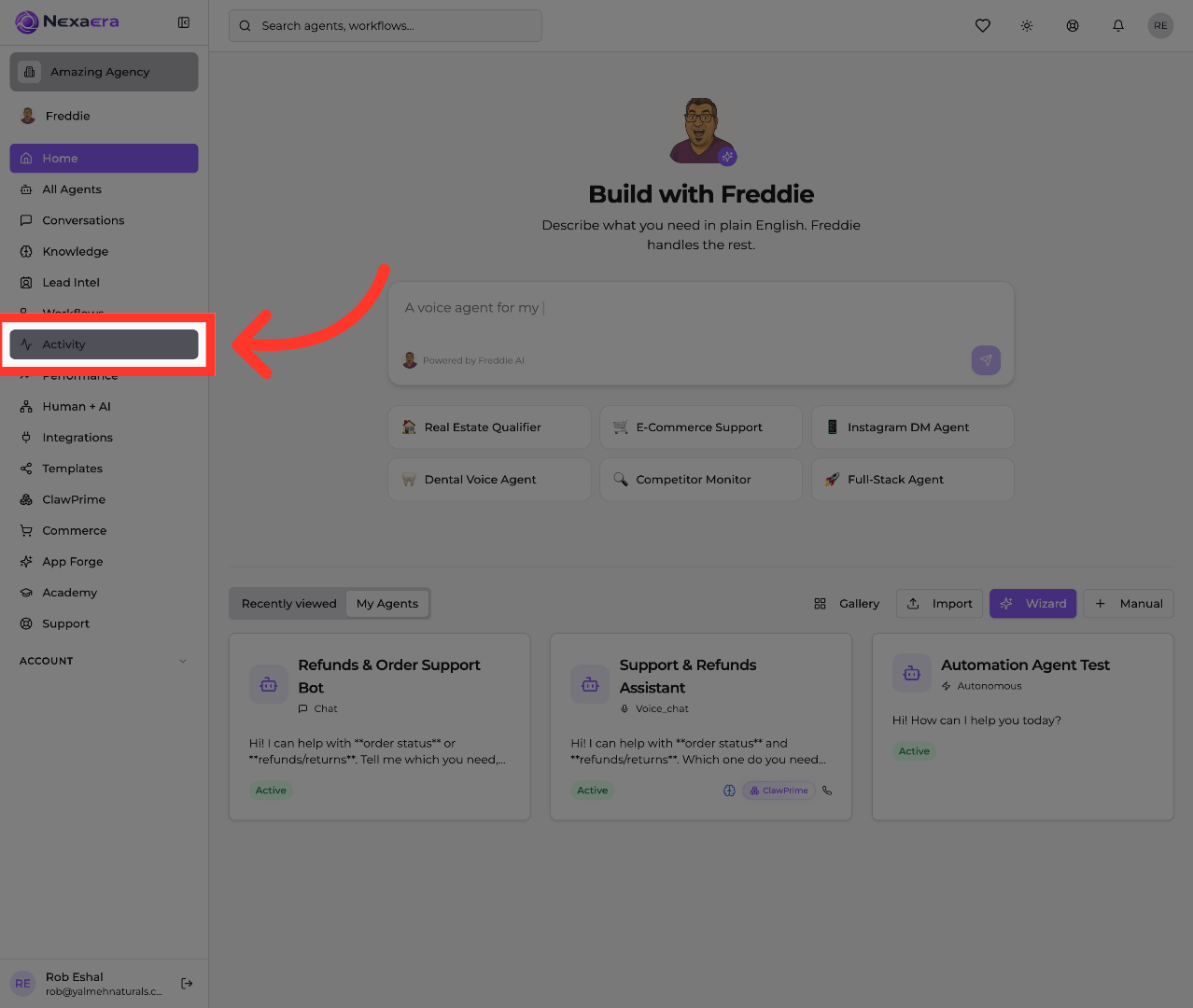 Access Activity Section