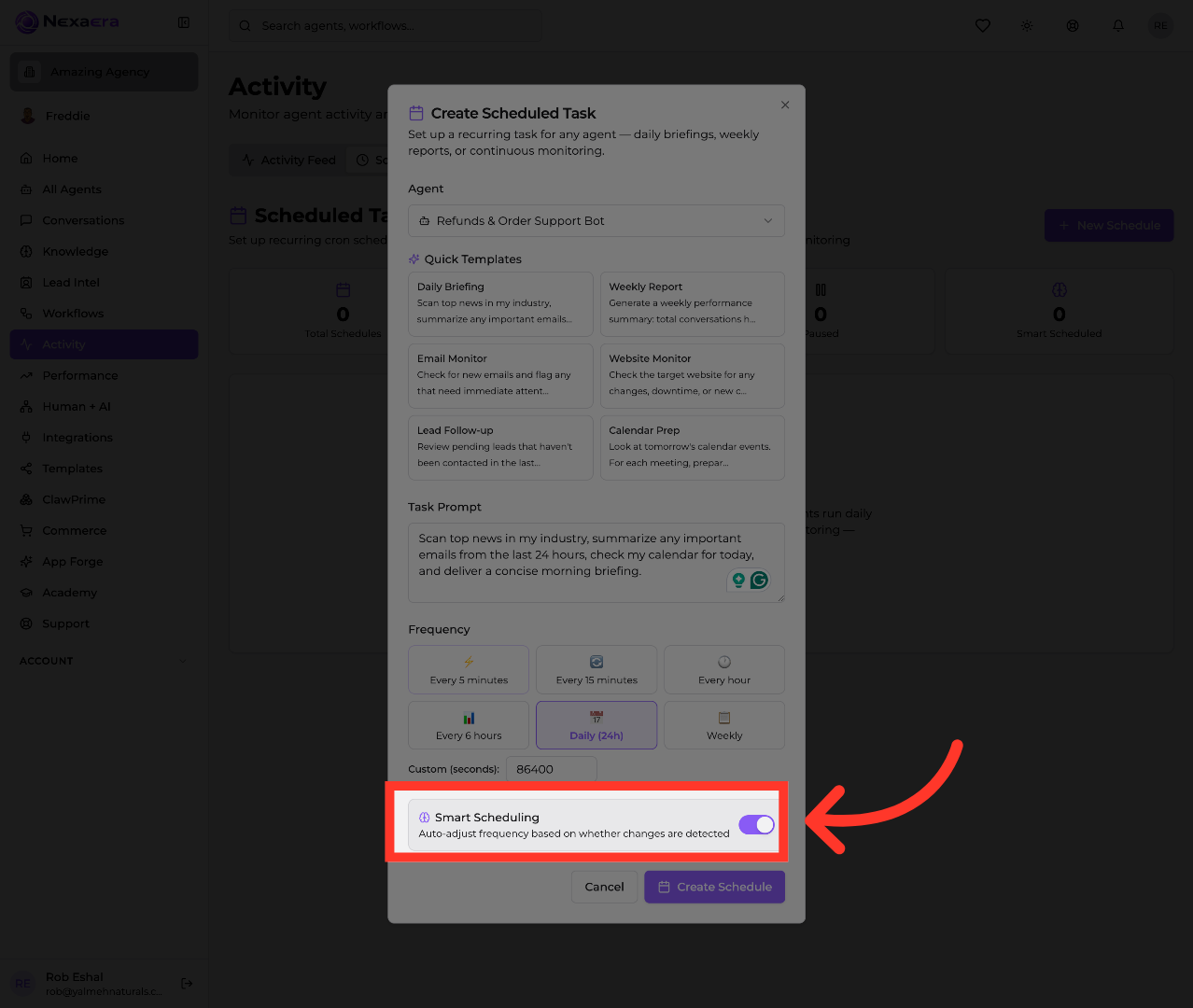 Turn On Smart Scheduling