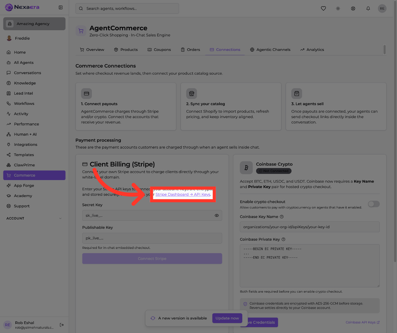 Navigate To Stripe API Keys