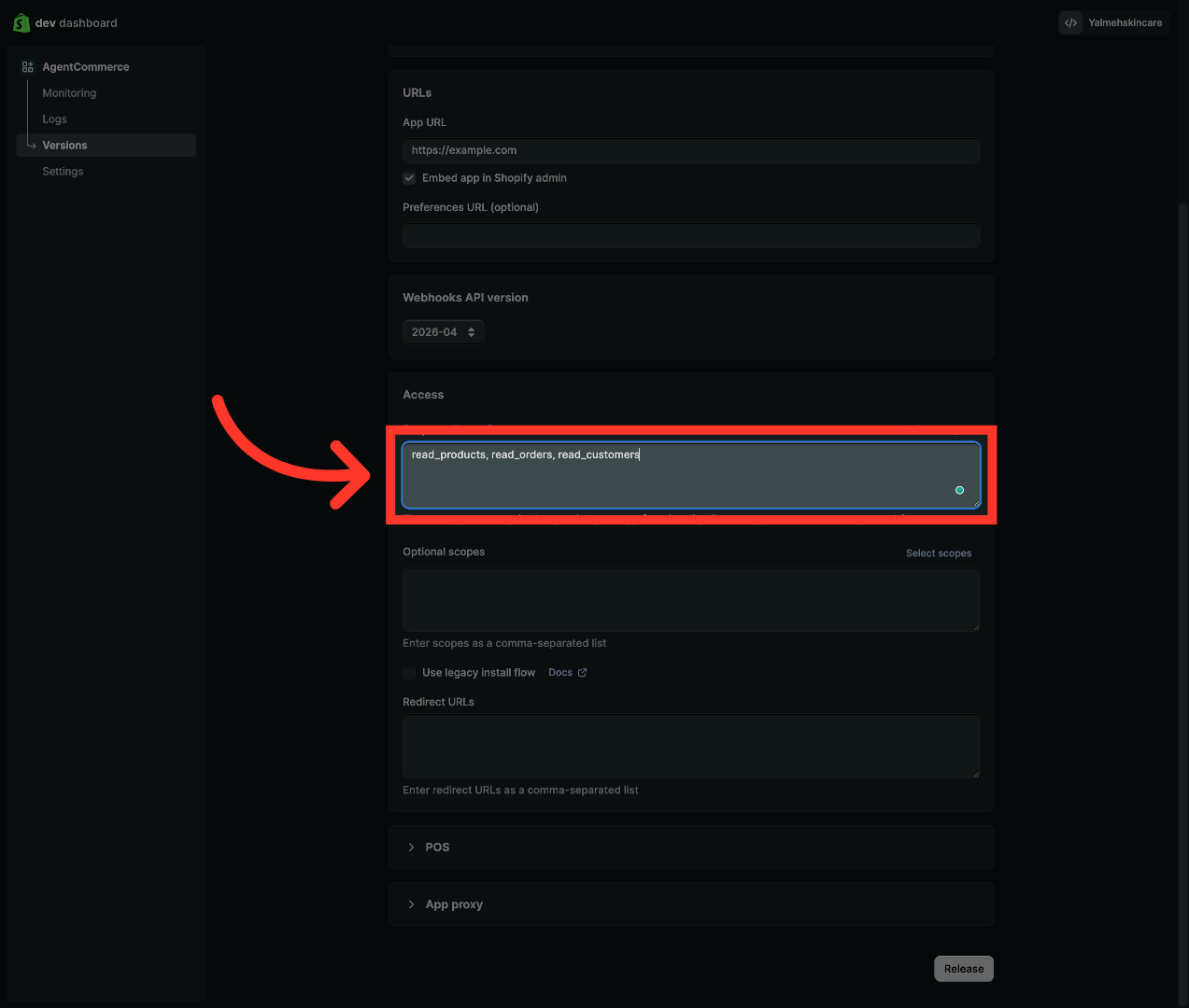 Fill Correct Scopes
