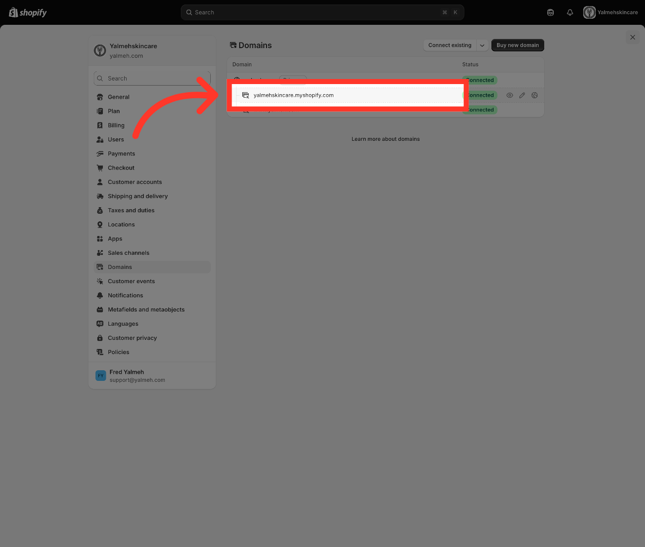 Select Store Domain