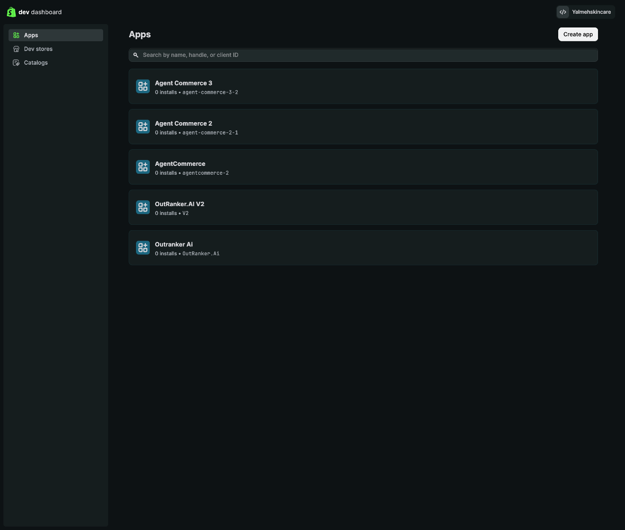 Switch to Dev Dashboard