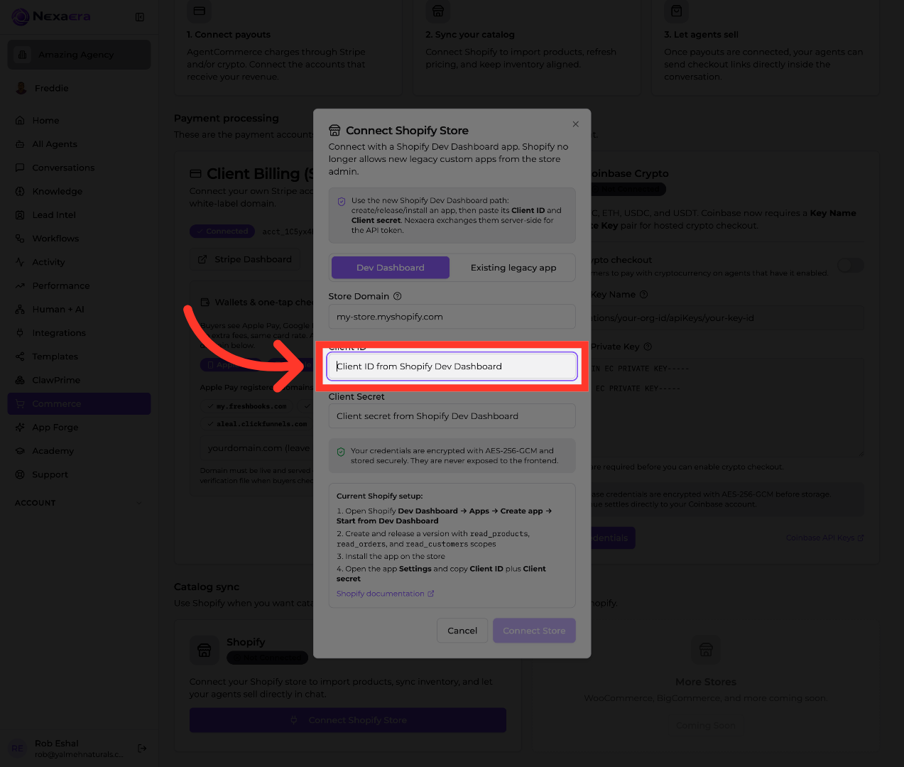 Select Client ID Field
