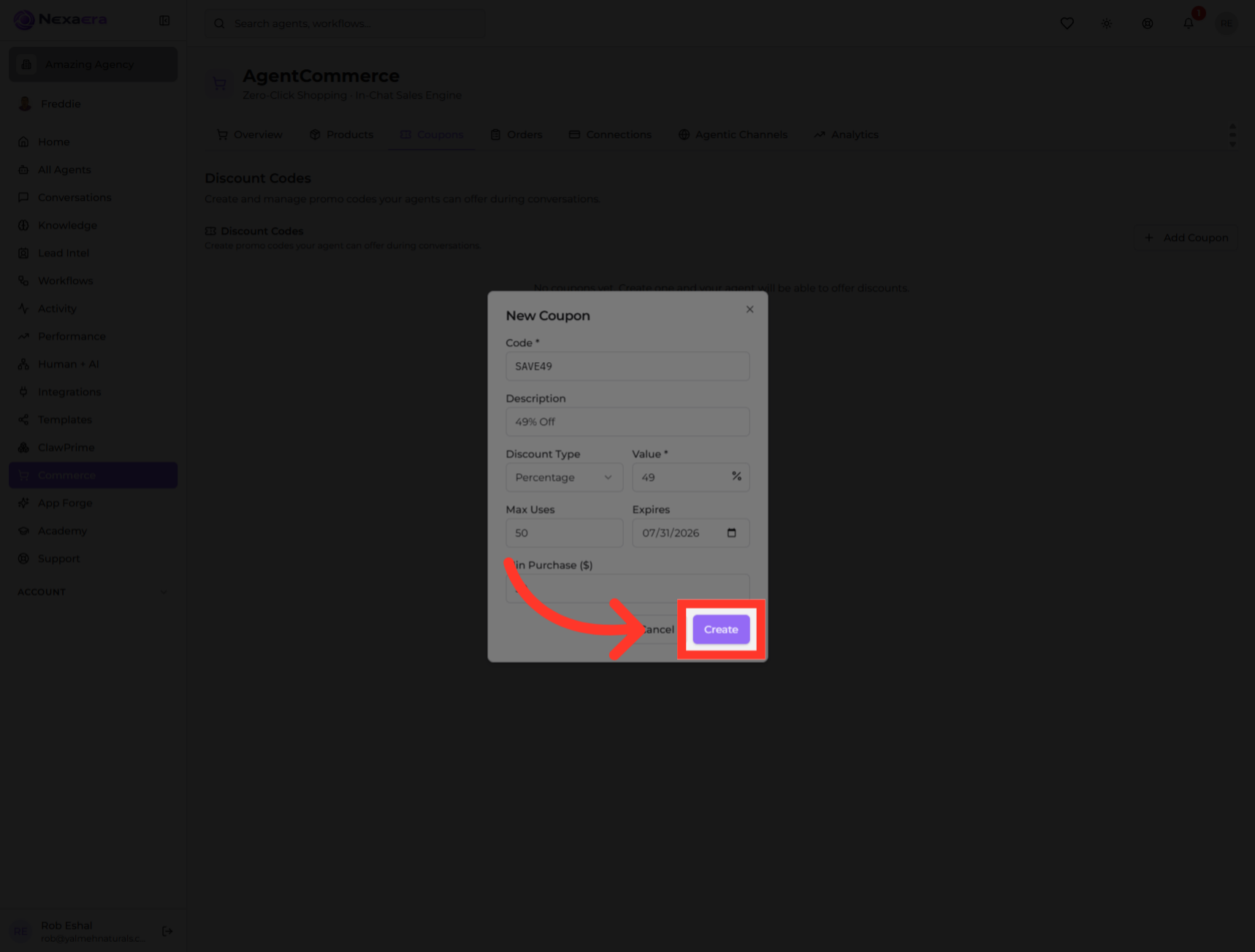 Finalize Coupon Creation
