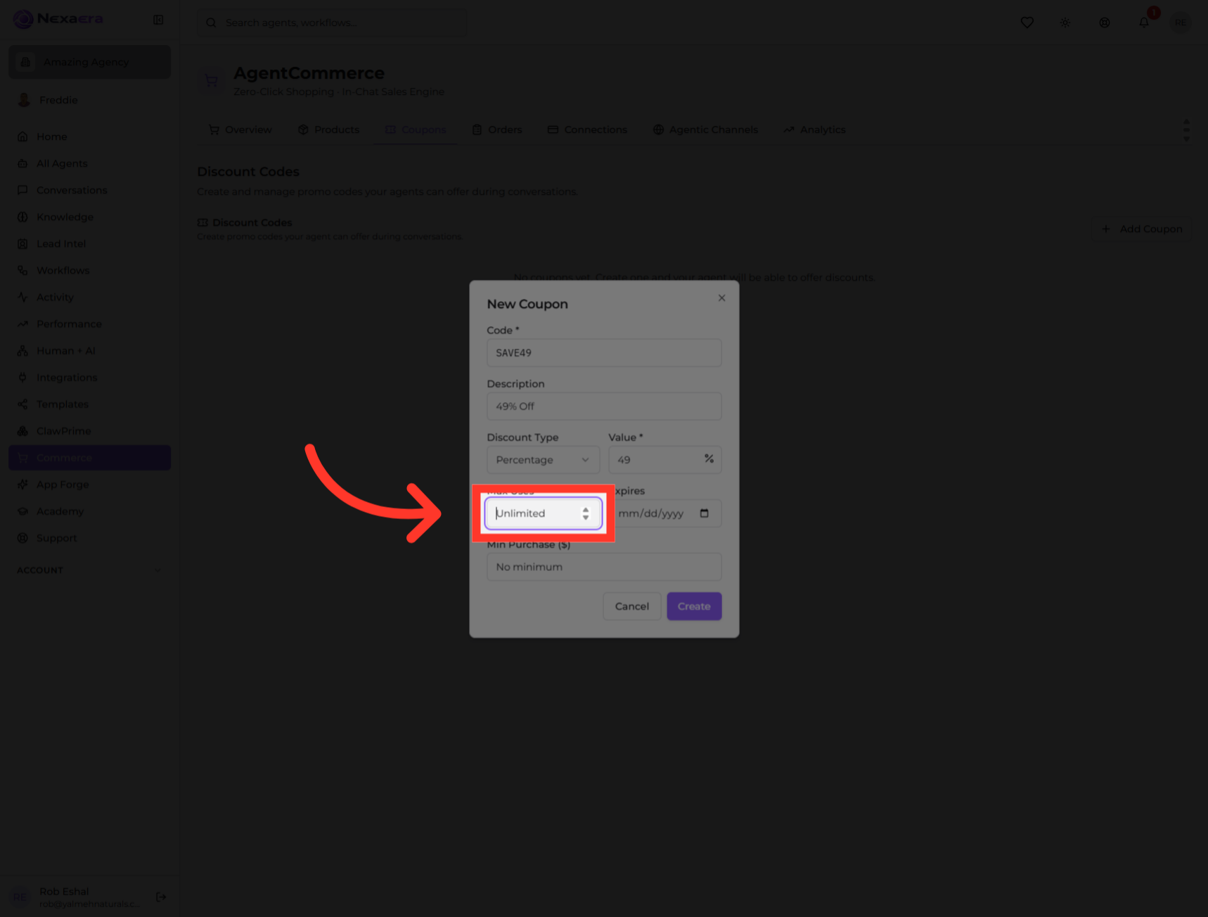 Choose Usage Limit