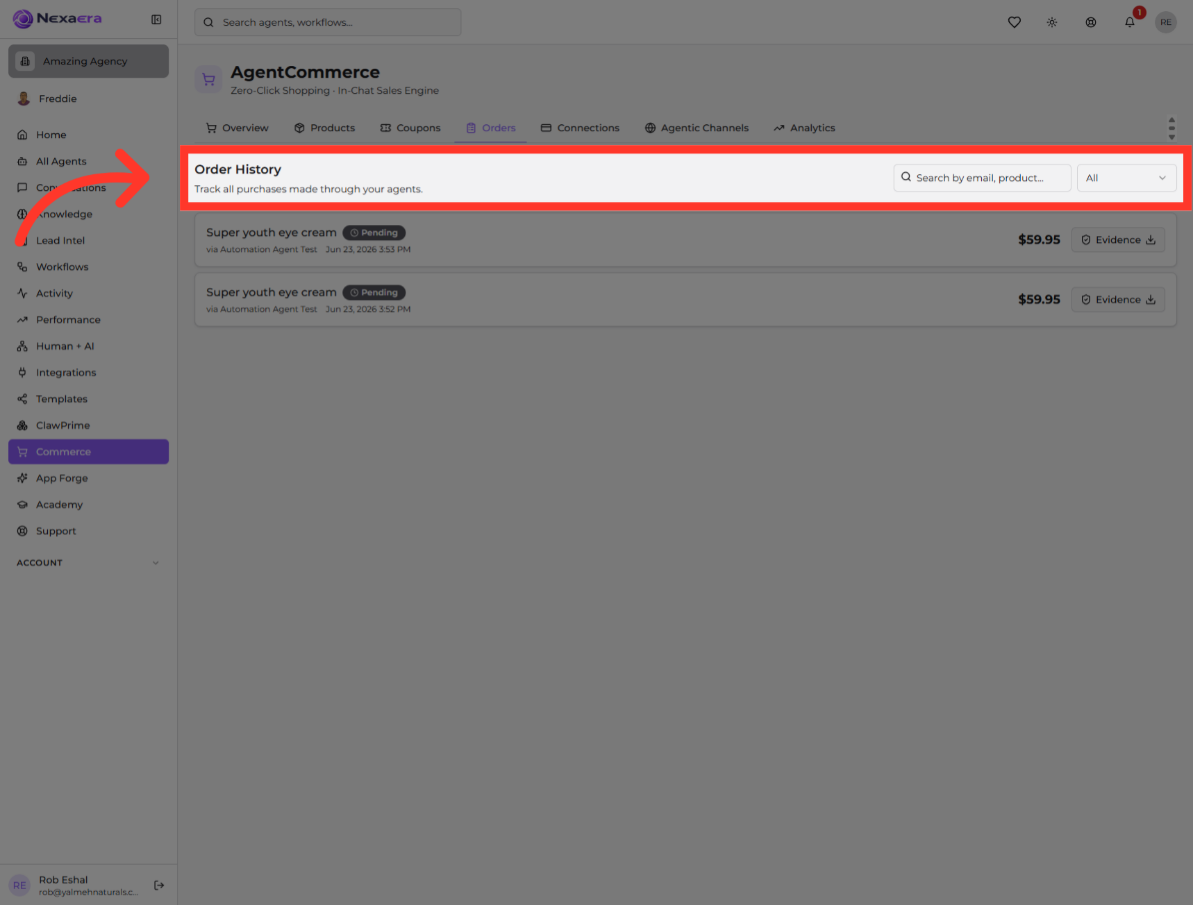 View Order History