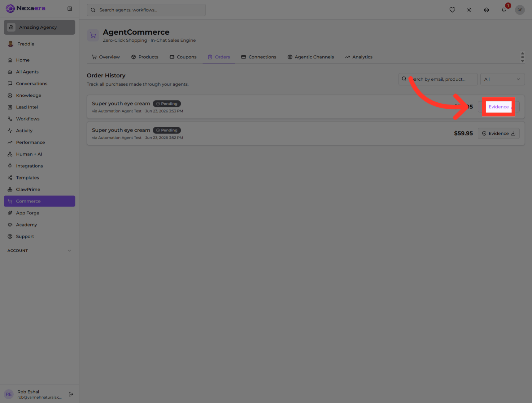 Access Order Evidence