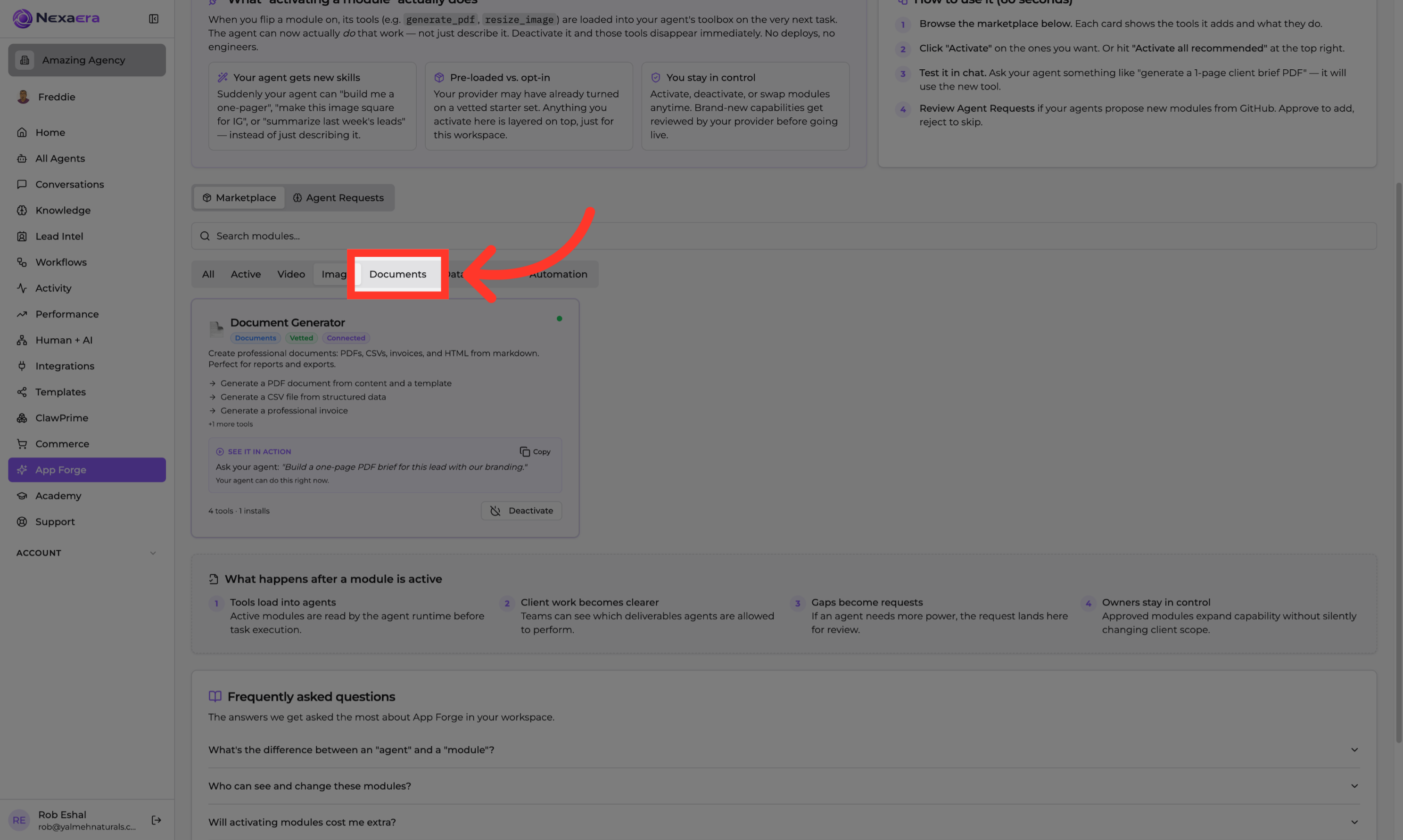 Select Documents Module