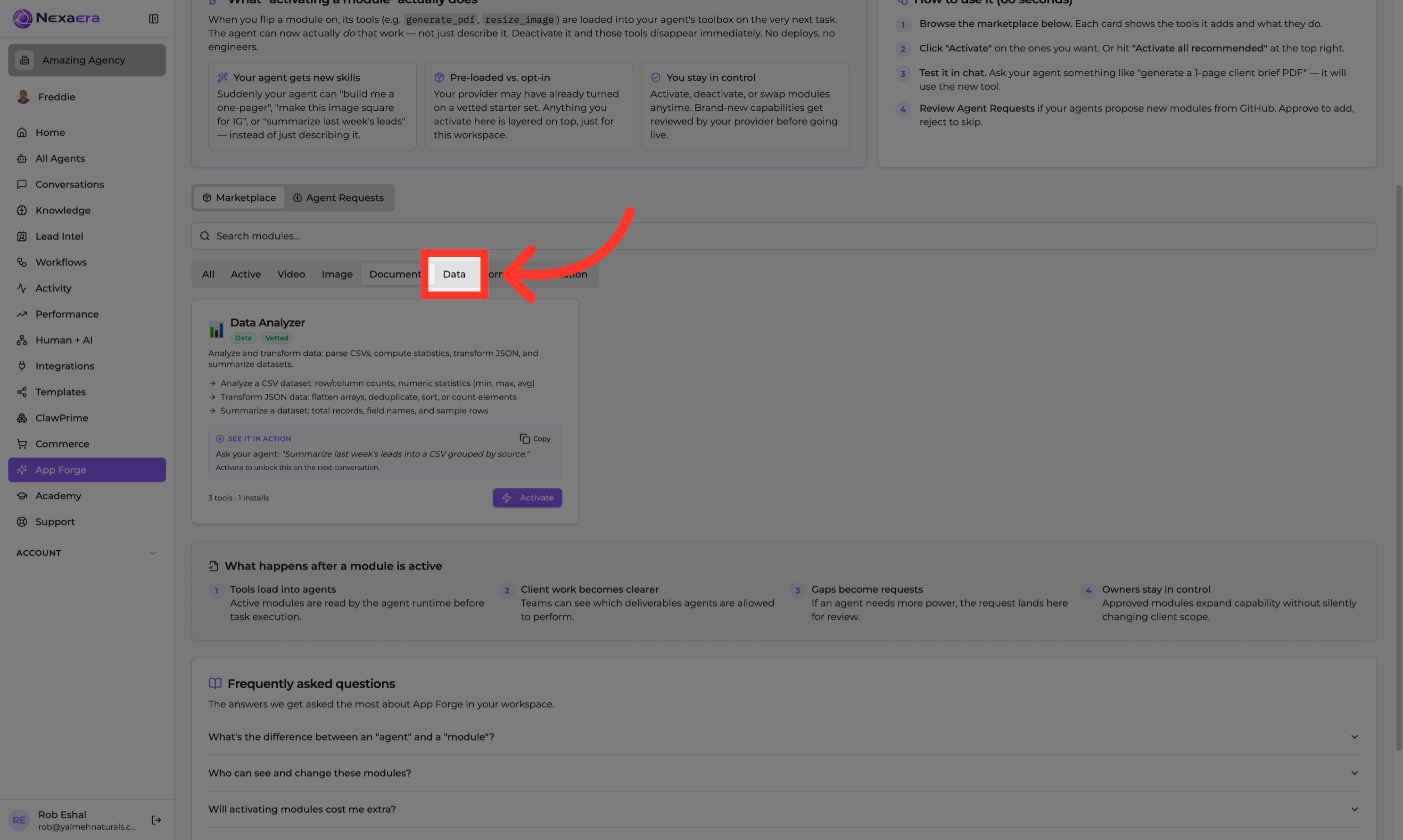 Select Data Module