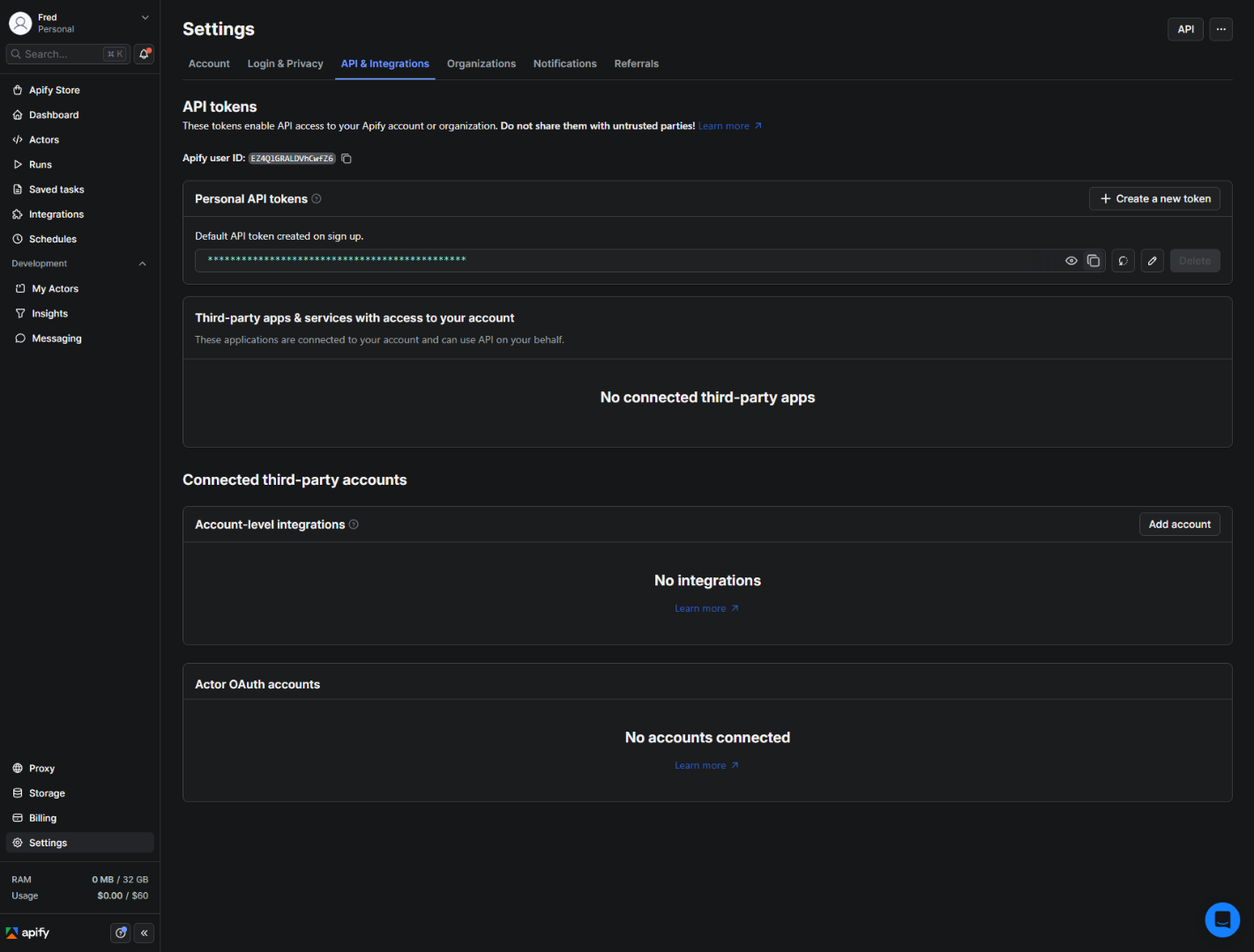 Navigate To Apify Console