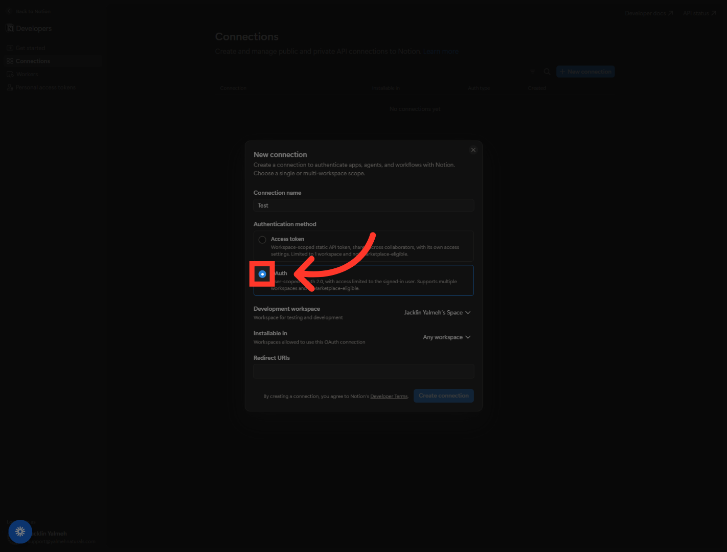 Enter OAuth Identifier