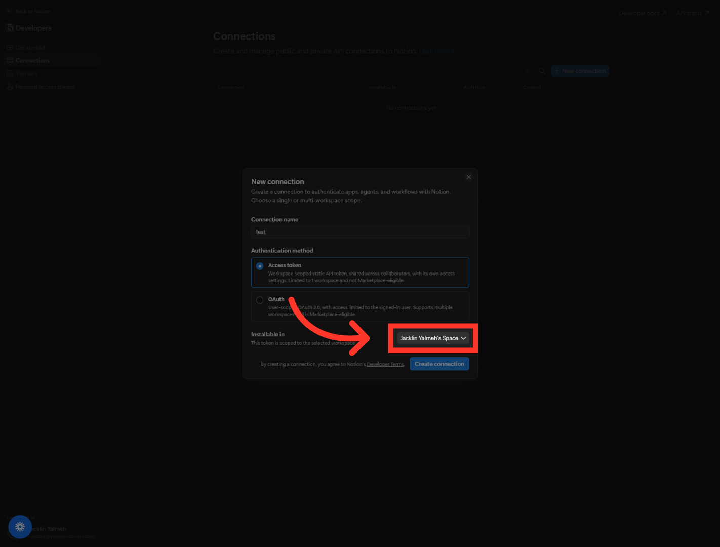Select Workspace Space