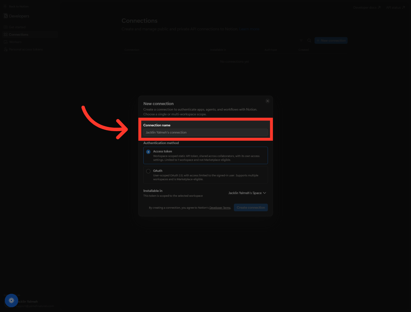 Select Connection Name Field