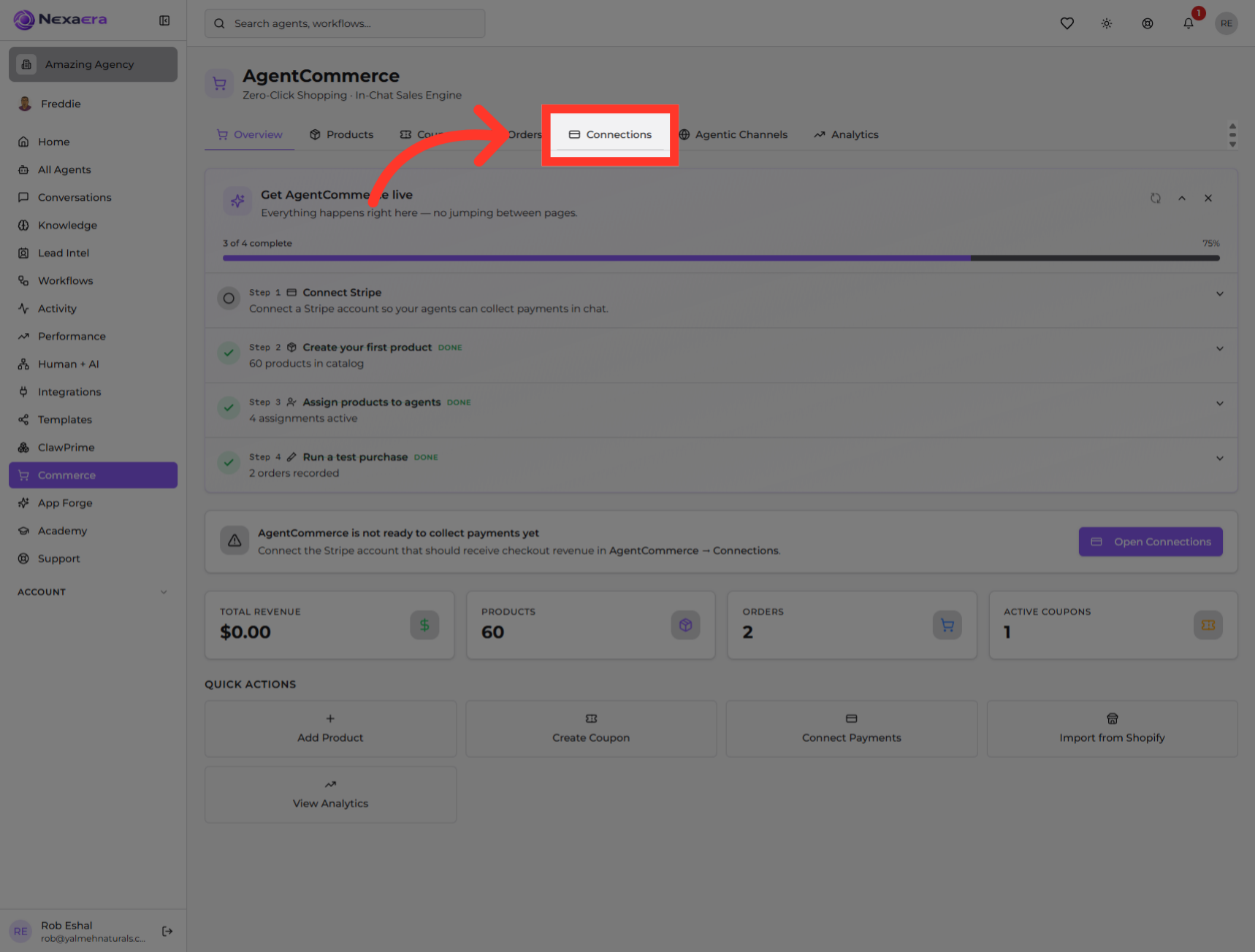 Open Connections Settings