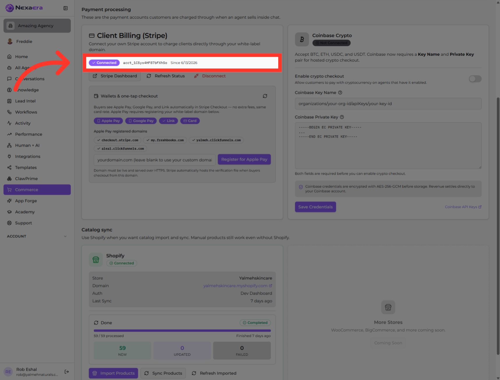 Select Connected Account