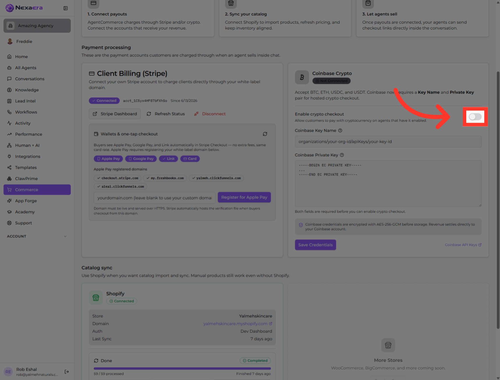 Activate Crypto Checkout