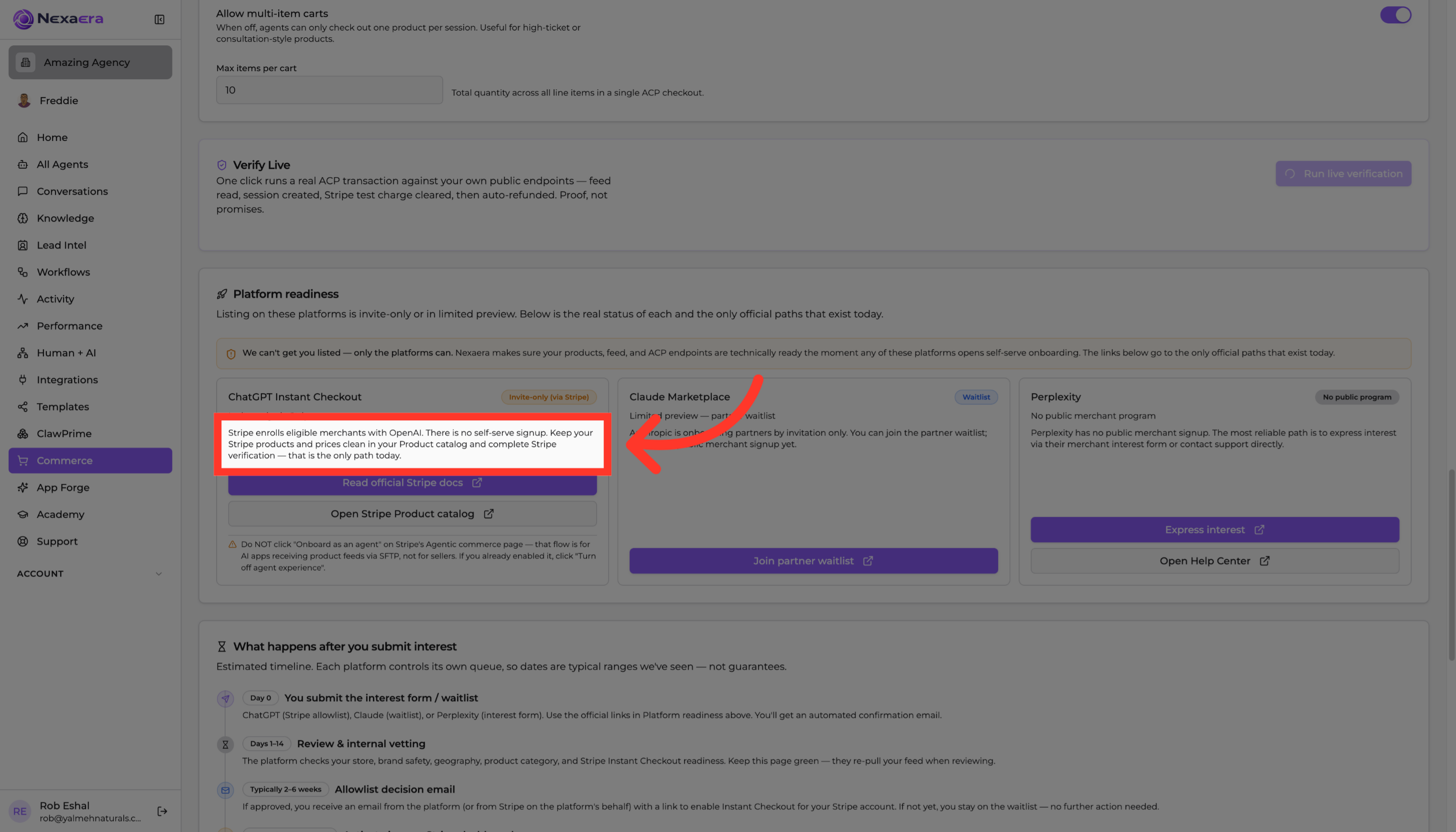 Review Stripe Enrollment